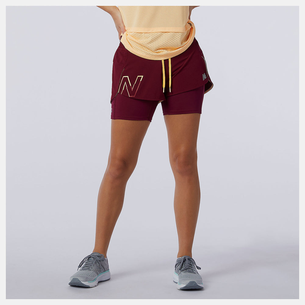 Printed Impact Run 2 In 1 Short / New Balance Women