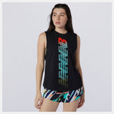 Relentless Cinched Back Graphic Tank / New Balance Women