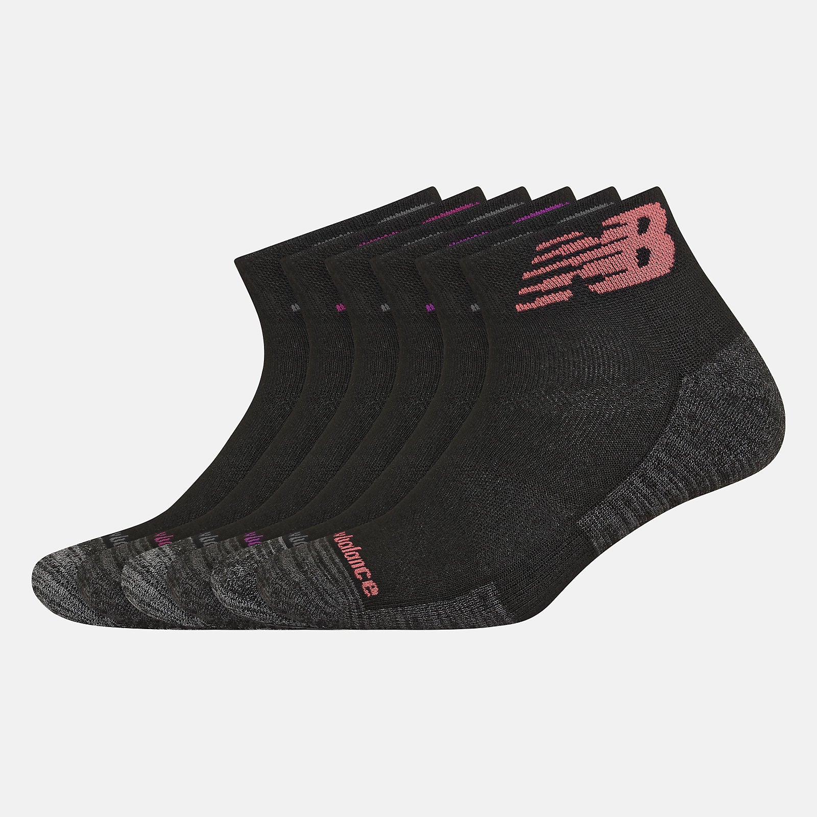 Performance Cushion Quarter Socks 6 Pack / New Balance Women|Men