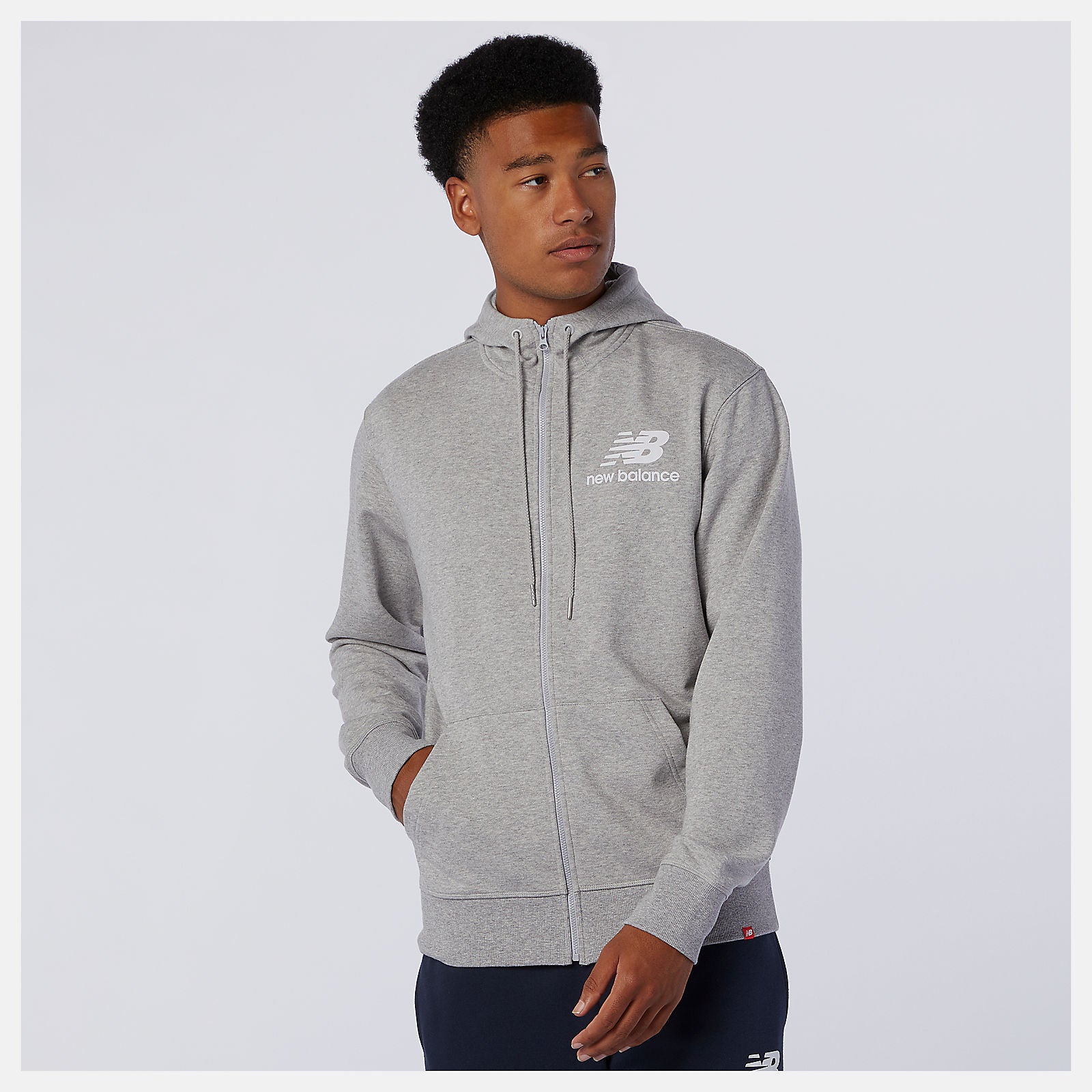 NB Essentials Stacked Full Zip Hoodie / New Balance Men