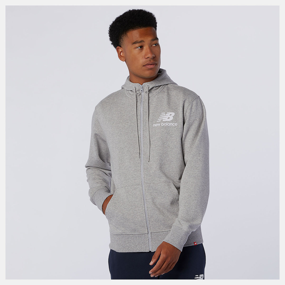 NB Essentials Stacked Full Zip Hoodie / New Balance Men