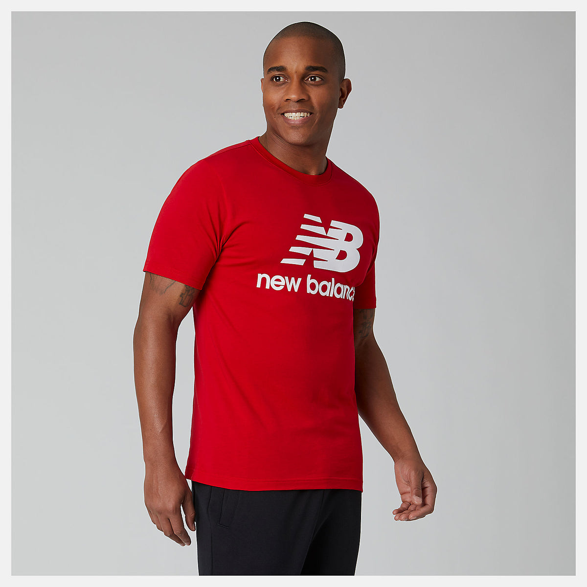 Essentials Stacked Logo Tee / New Balance Men