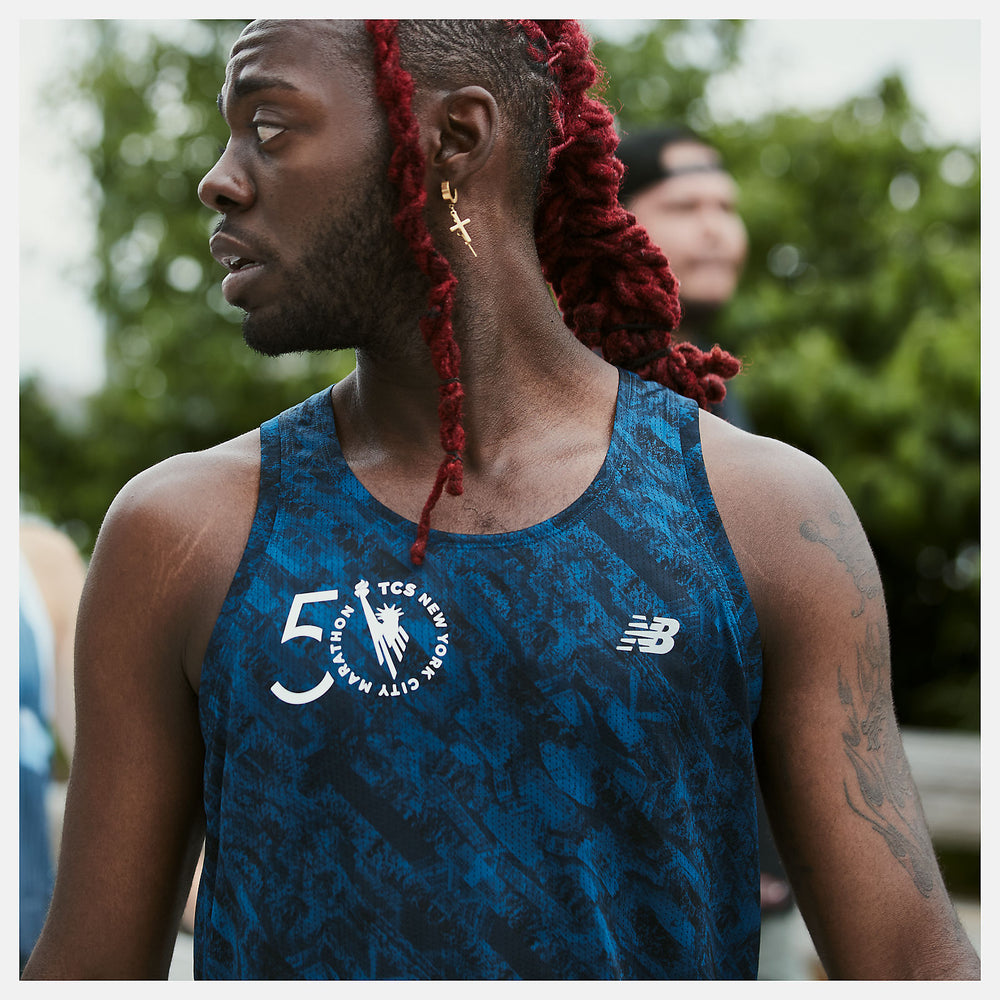 NYC Marathon Printed Impact Run Singlet / New Balance Men