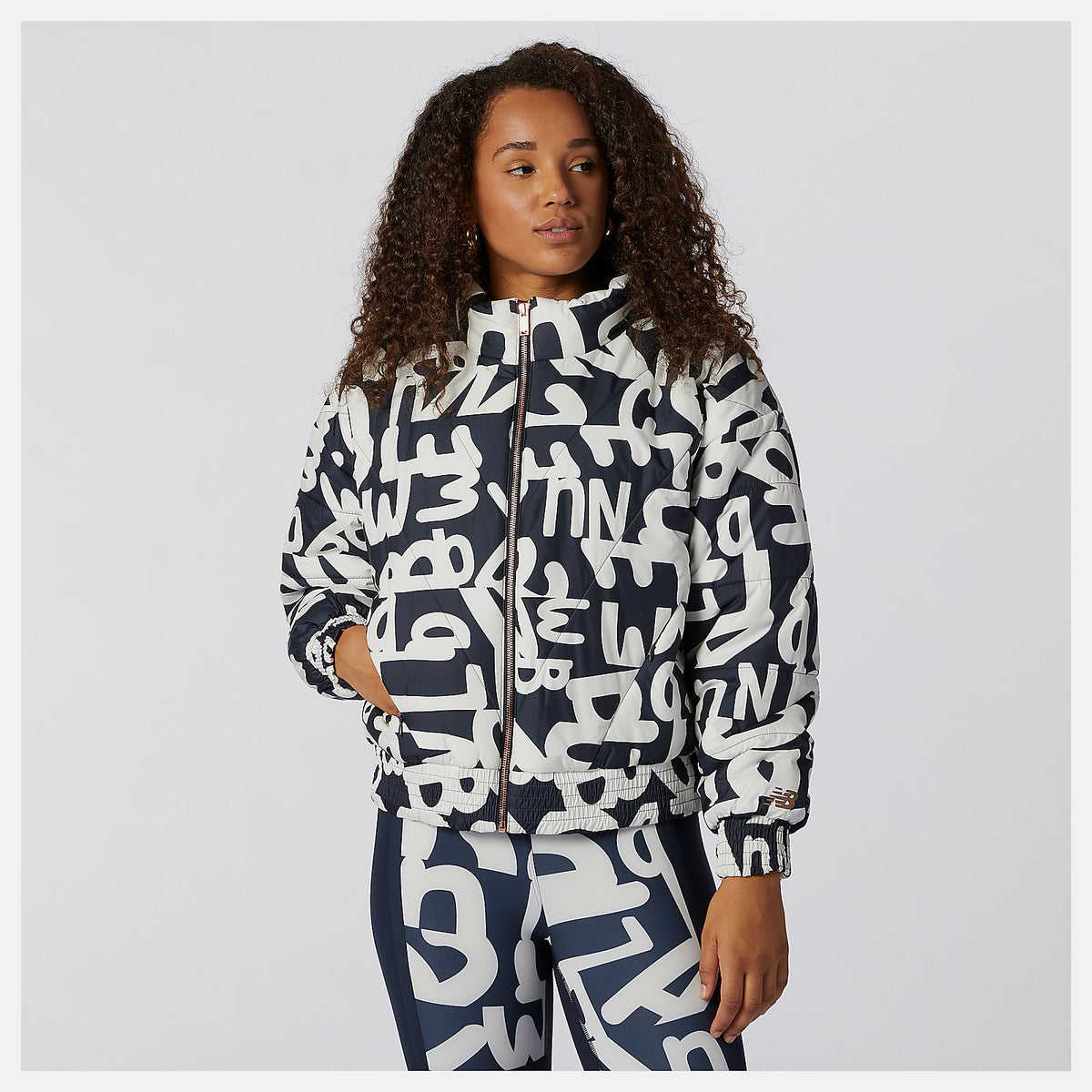 Determination Packable Printed Quilted Jacket / New Balance Women
