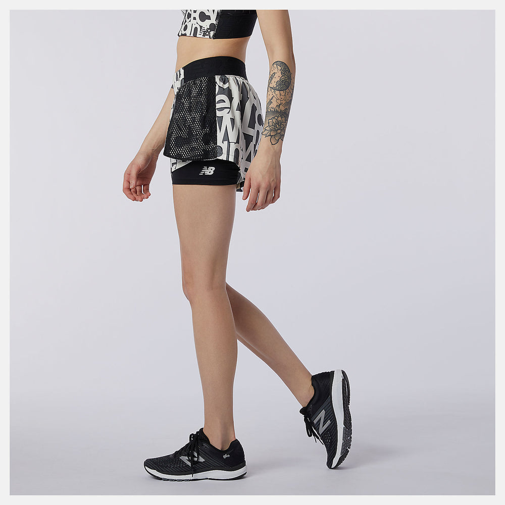 Relentless 2 In 1 Short Printed / New Balance Women