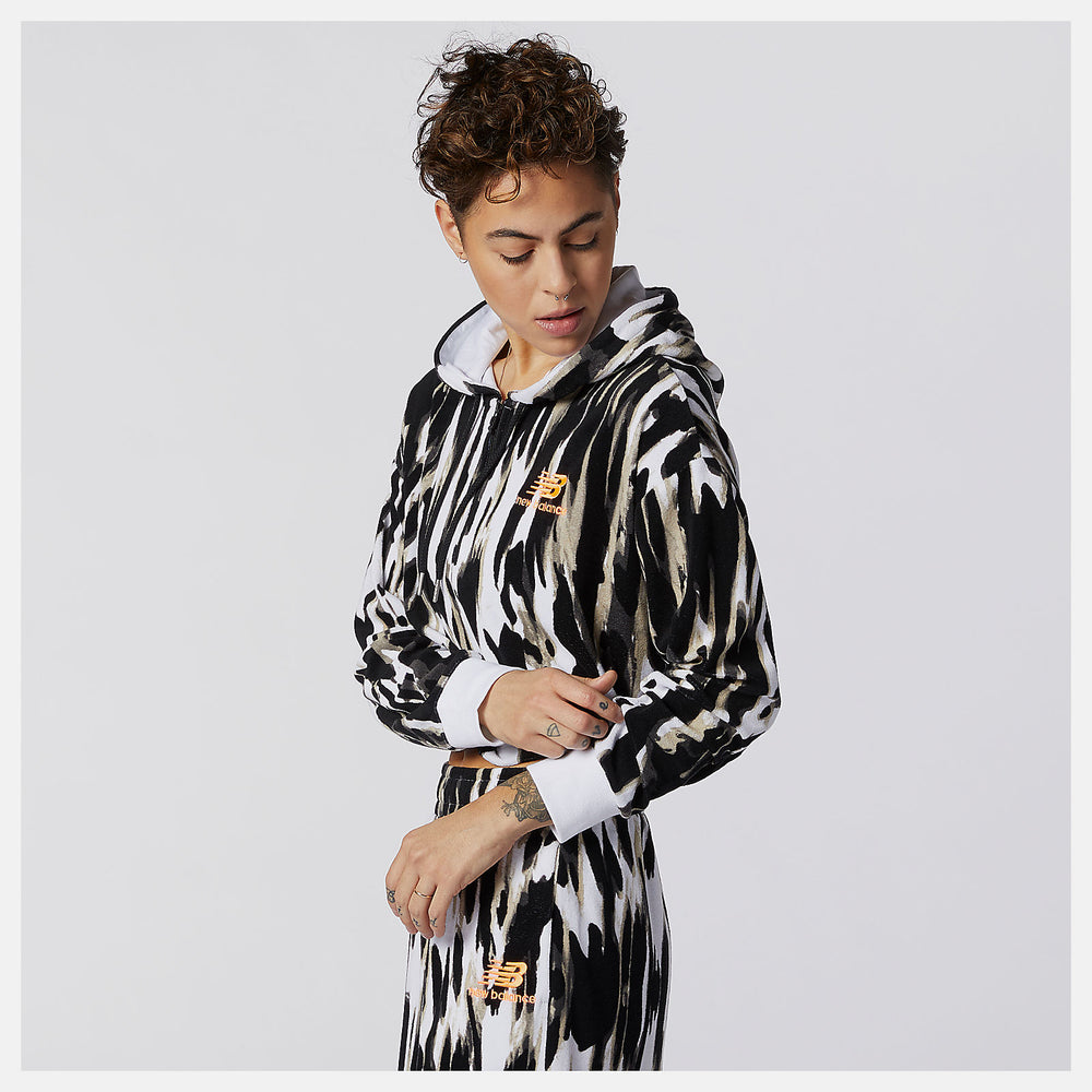 NB Athletics Collide Printed Terry Hoodie / New Balance Women