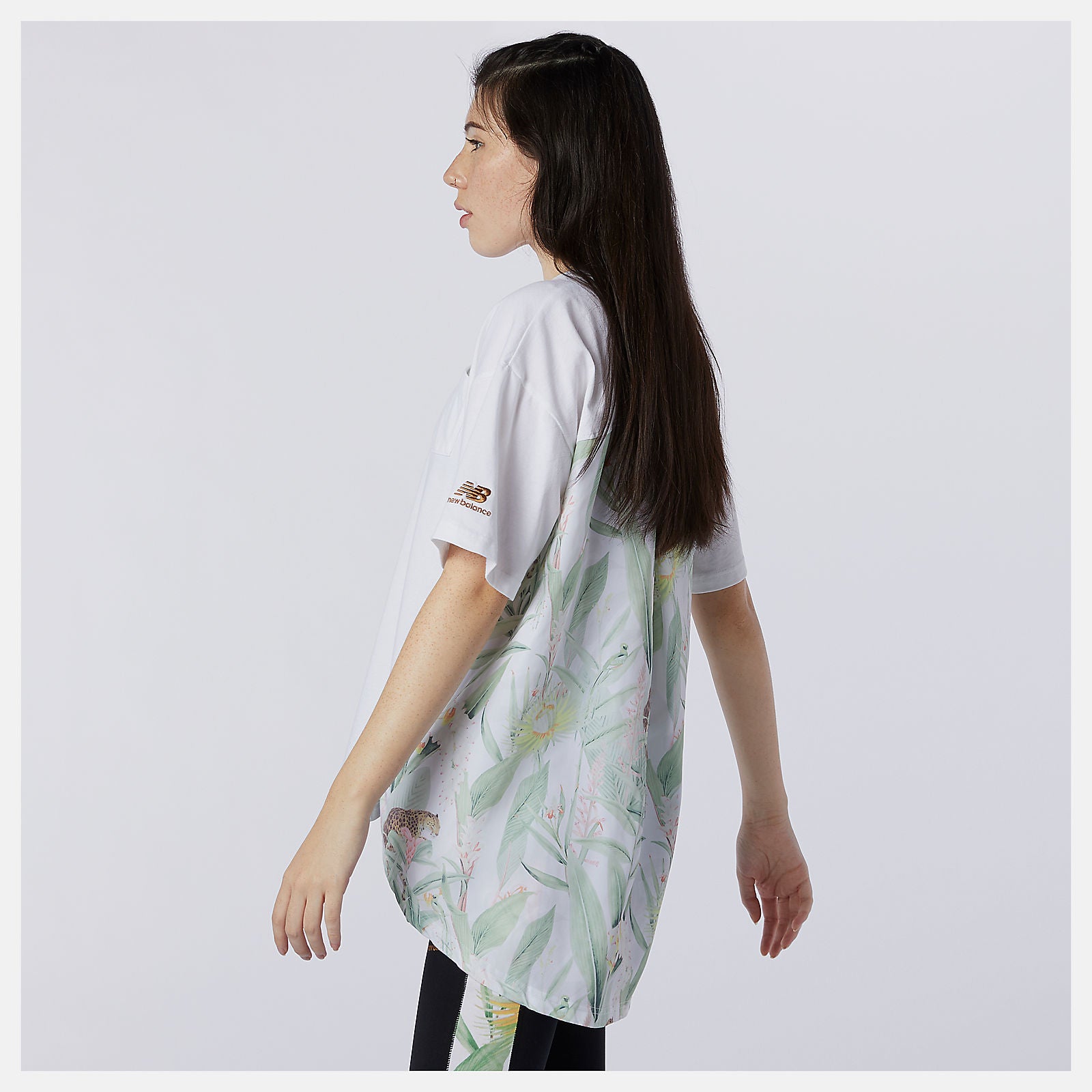 NB Essentials Botanical Knit Woven Mix Tee / New Balance Women