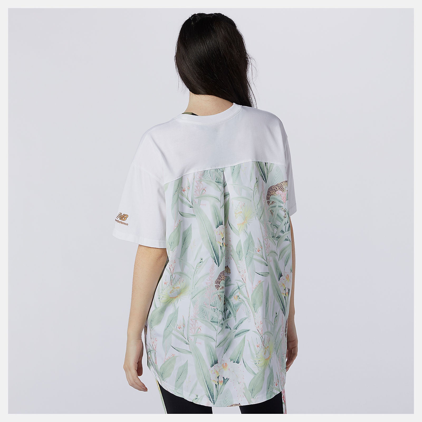 NB Essentials Botanical Knit Woven Mix Tee / New Balance Women
