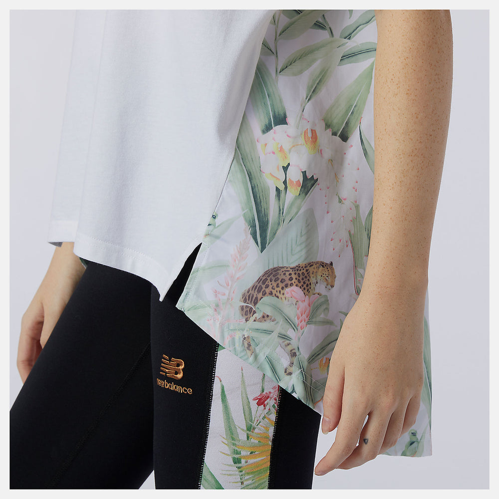 NB Essentials Botanical Knit Woven Mix Tee / New Balance Women